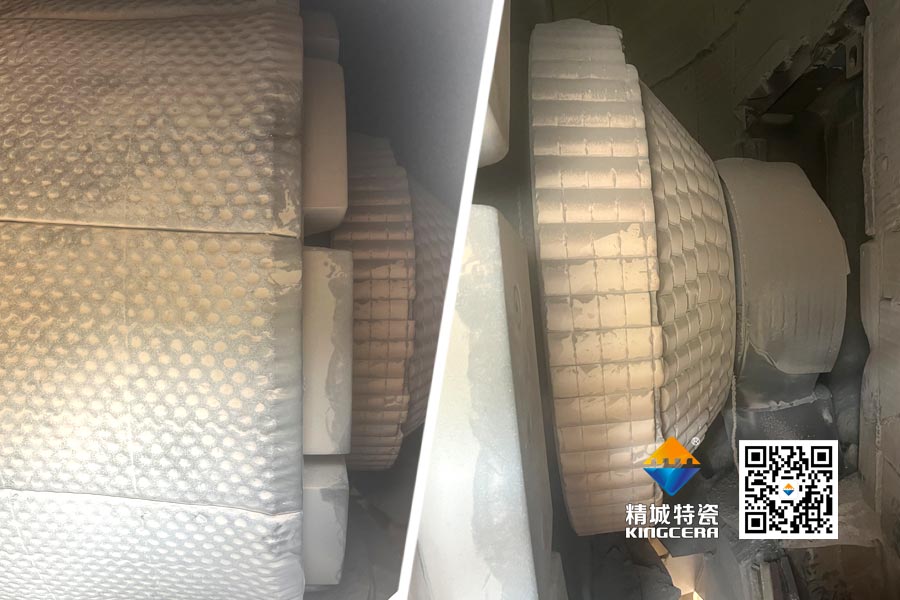 水泥厂磨辊轴ZTA陶瓷保护罩寿命延长至4年以上