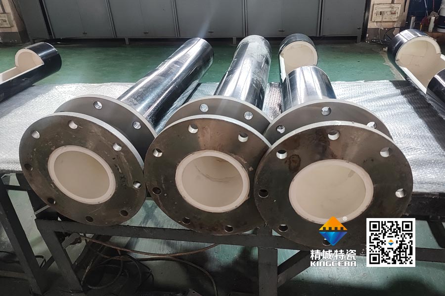 锂电正极材料粉体气力输送管道-等静压K95耐磨陶瓷进料管